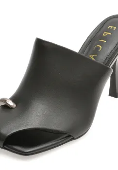 Papuci EPICA negri, 62L, din piele naturala imagine