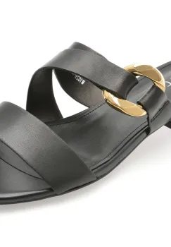 Papuci EPICA negri, M1029, din piele naturala imagine