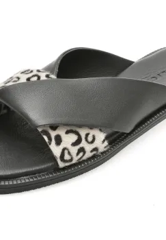 Papuci EPICA negri, TML01T, din piele naturala imagine