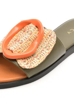 Papuci EPICA verzi, 82913, din piele ecologica imagine