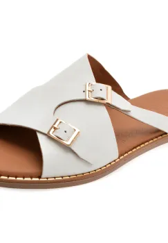 Papuci FLAVIA PASSINI albi, 2921013, din piele naturala imagine