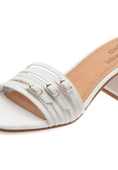 Papuci FLAVIA PASSINI albi, 367904, din piele naturala imagine