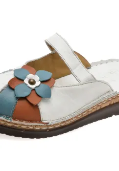 Papuci FLAVIA PASSINI albi, 4680, din piele naturala imagine