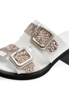 Papuci FLAVIA PASSINI albi, 5532824, din piele naturala imagine