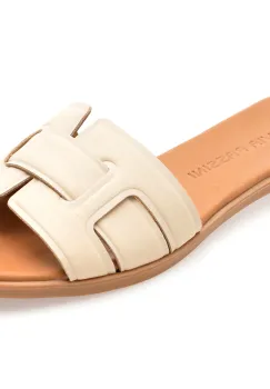 Papuci FLAVIA PASSINI bej, 13176, din piele naturala imagine