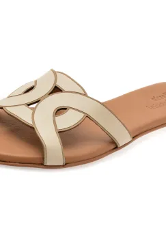 Papuci FLAVIA PASSINI bej, 2401, din piele naturala imagine