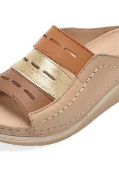 Papuci FLAVIA PASSINI bej, M20, din piele naturala imagine