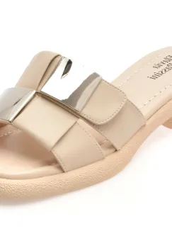 Papuci FLAVIA PASSINI bej, X8962, din piele naturala imagine