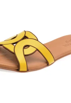Papuci FLAVIA PASSINI galbeni, 2401, din piele naturala imagine