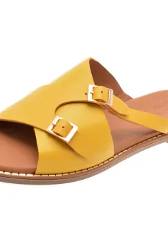 Papuci FLAVIA PASSINI galbeni, 2921013, din piele naturala imagine