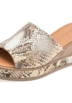 Papuci FLAVIA PASSINI gri, 22078, din piele naturala imagine