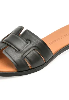 Papuci FLAVIA PASSINI negri, 13176, din piele naturala imagine