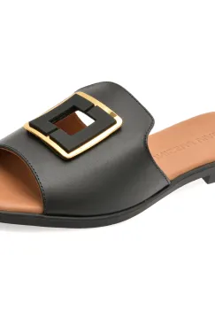 Papuci FLAVIA PASSINI negri, 13234, din piele naturala imagine