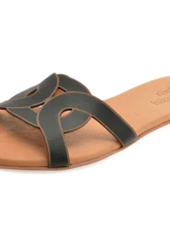 Papuci FLAVIA PASSINI negri, 2401, din piele naturala imagine