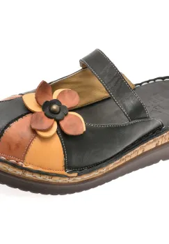 Papuci FLAVIA PASSINI negri, 4680, din piele naturala imagine