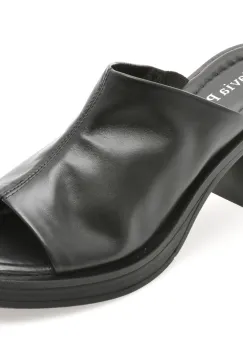 Papuci FLAVIA PASSINI negri, 532214, din piele naturala imagine