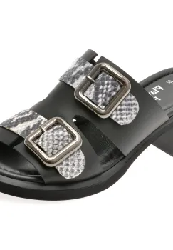 Papuci FLAVIA PASSINI negri, 5532824, din piele naturala imagine