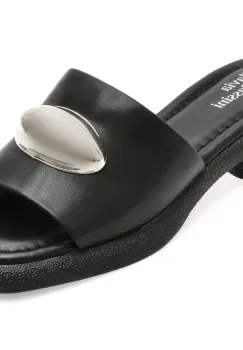 Papuci FLAVIA PASSINI negri, V1396, din piele naturala imagine