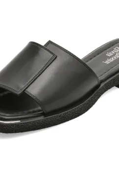 Papuci FLAVIA PASSINI negri, X8948, din piele naturala imagine