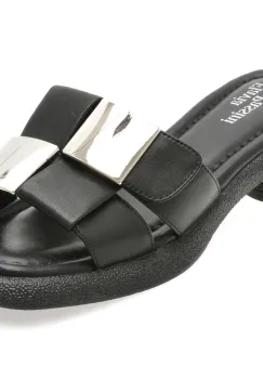 Papuci FLAVIA PASSINI negri, X8962, din piele naturala imagine