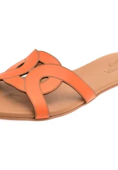 Papuci FLAVIA PASSINI portocalii, 2401, din piele naturala imagine