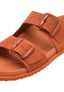 Papuci GEOX portocalii, D558RA, din piele intoarsa imagine