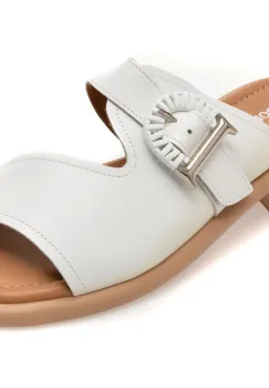 Papuci GOLD DEER albi, 22040, din piele naturala imagine