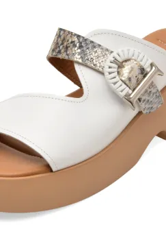 Papuci GOLD DEER albi, 22085, din piele naturala imagine