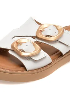 Papuci GOLD DEER albi, 22104, din piele naturala imagine