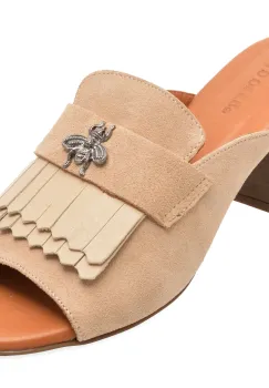 Papuci GOLD DEER bej, 13174, din piele intoarsa imagine