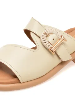 Papuci GOLD DEER bej, 22040, din piele naturala imagine