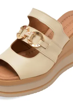 Papuci GOLD DEER bej, 22092, din piele naturala imagine