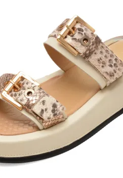 Papuci GOLD DEER bej, 458Y026, din piele naturala imagine