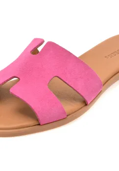 Papuci GOLD DEER fucsia, 13175, din piele intoarsa imagine