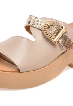 Papuci GOLD DEER gri, 22085, din piele naturala imagine