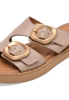Papuci GOLD DEER gri, 22104, din piele naturala imagine