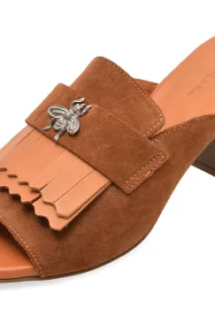 Papuci GOLD DEER maro, 13174, din piele intoarsa imagine