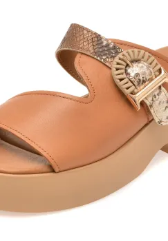 Papuci GOLD DEER maro, 22085, din piele naturala imagine