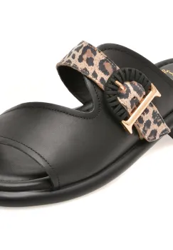 Papuci GOLD DEER negri, 22040, din piele naturala imagine