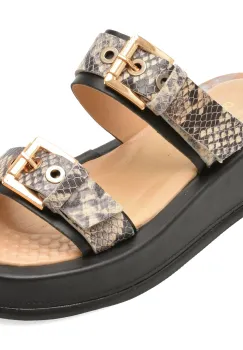 Papuci GOLD DEER negri, 458Y026, din piele naturala imagine