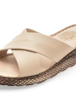 Papuci GOTSI bej, EV2876, din piele naturala imagine