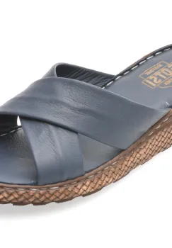 Papuci GOTSI bleumarin, EV2876, din piele naturala imagine