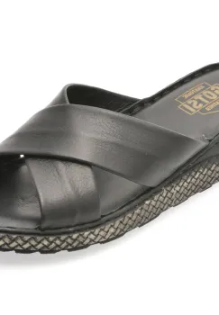 Papuci GOTSI negri, EV2876, din piele naturala imagine