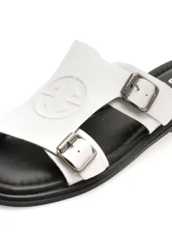 Papuci GRYXX albi, 1181126, din piele naturala imagine