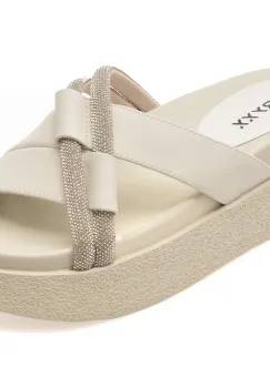 Papuci GRYXX albi, 1350H13, din piele naturala imagine