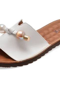 Papuci GRYXX albi, 70448, din piele naturala imagine