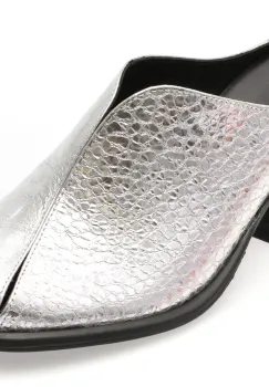 Papuci GRYXX argintii, 1461070, din piele naturala imagine