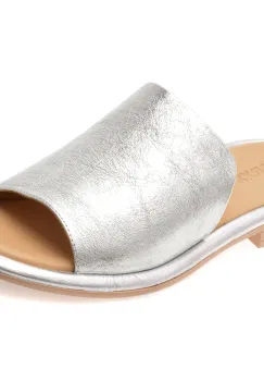 Papuci GRYXX argintii, 1461207, din piele naturala imagine