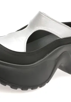 Papuci GRYXX argintii, 6350, din piele naturala imagine