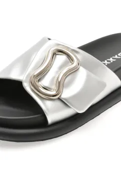 Papuci GRYXX argintii, L1029, din piele ecologica imagine